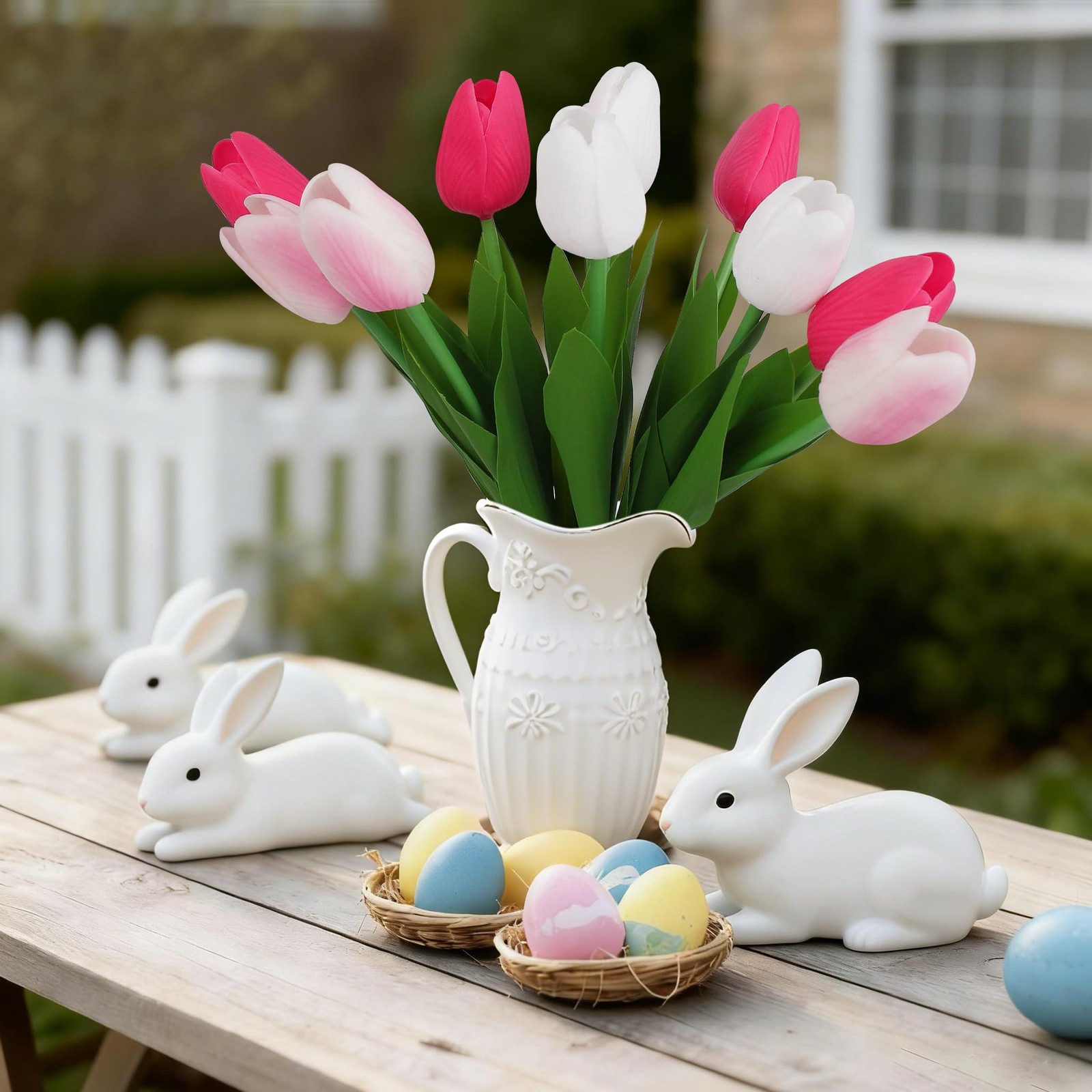 APPOK Artificial Tulips Flowers Fake Latex Tulip Stems – 30pcs Real Touch Fau…