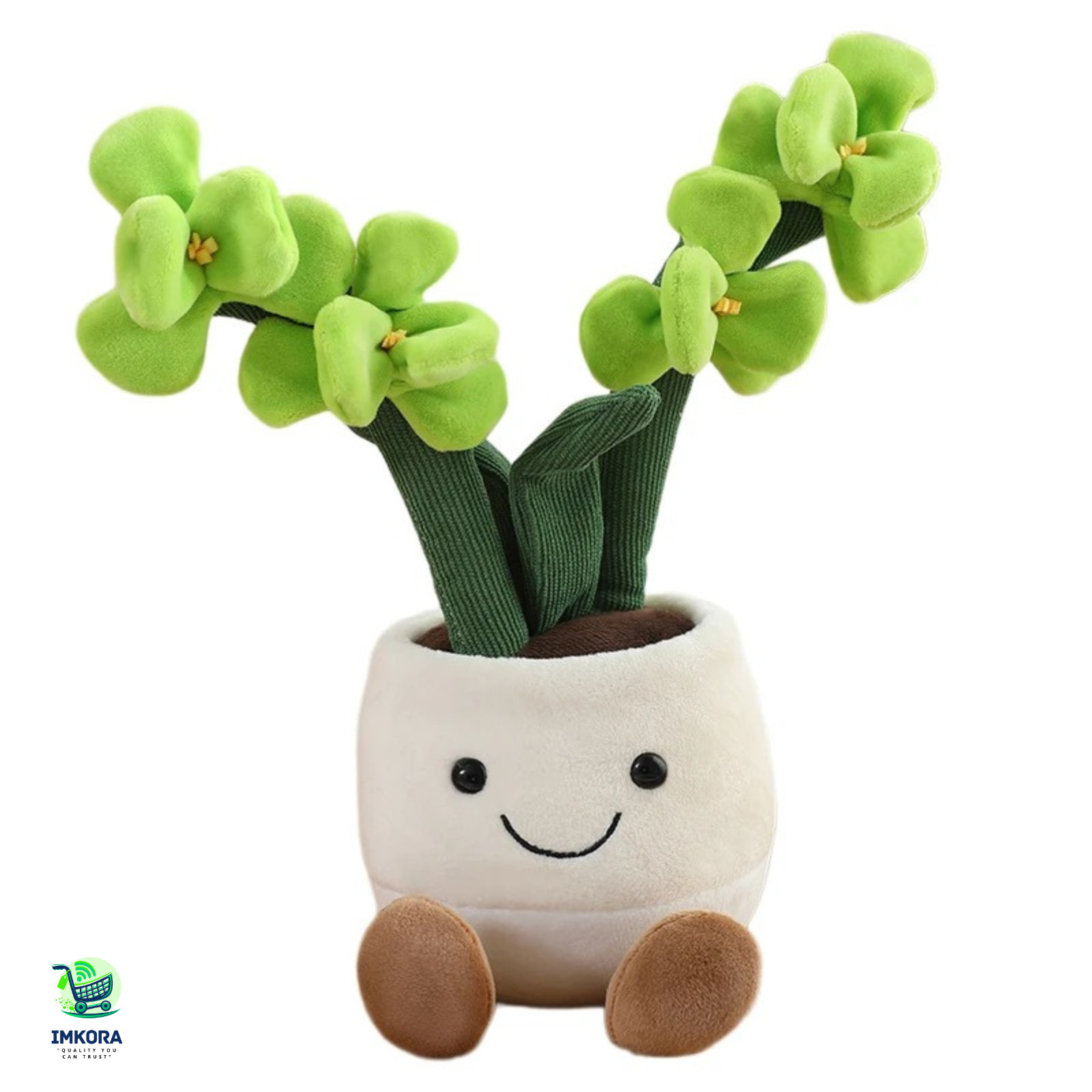 35cm Plush Orchid Flower Pot Doll Smiling Plant Plush Toy Cute Stuffed Pillow