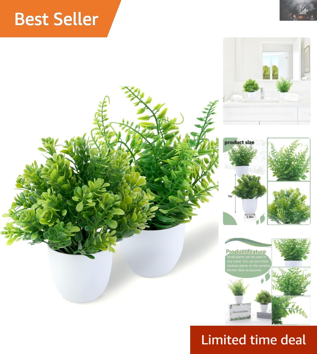 Versatile 2-Pack of Faux Plants for Indoor Decoration – Maintenance-Free Beauty