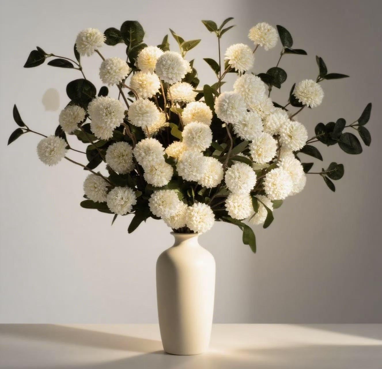 10pcs Long Stem Artificial Flowers with Eucalyptus for Vase,20″ Tall Fake Sil…