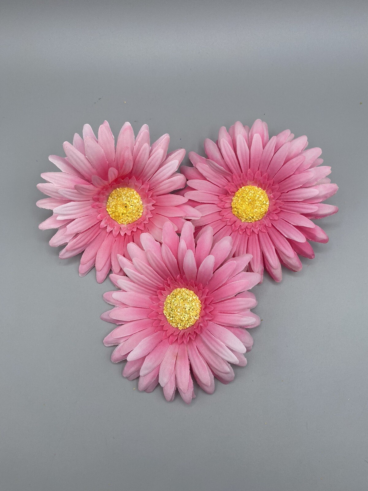 Artificial Gerbera Heads Flowers Purple Pink White Set Of Nine