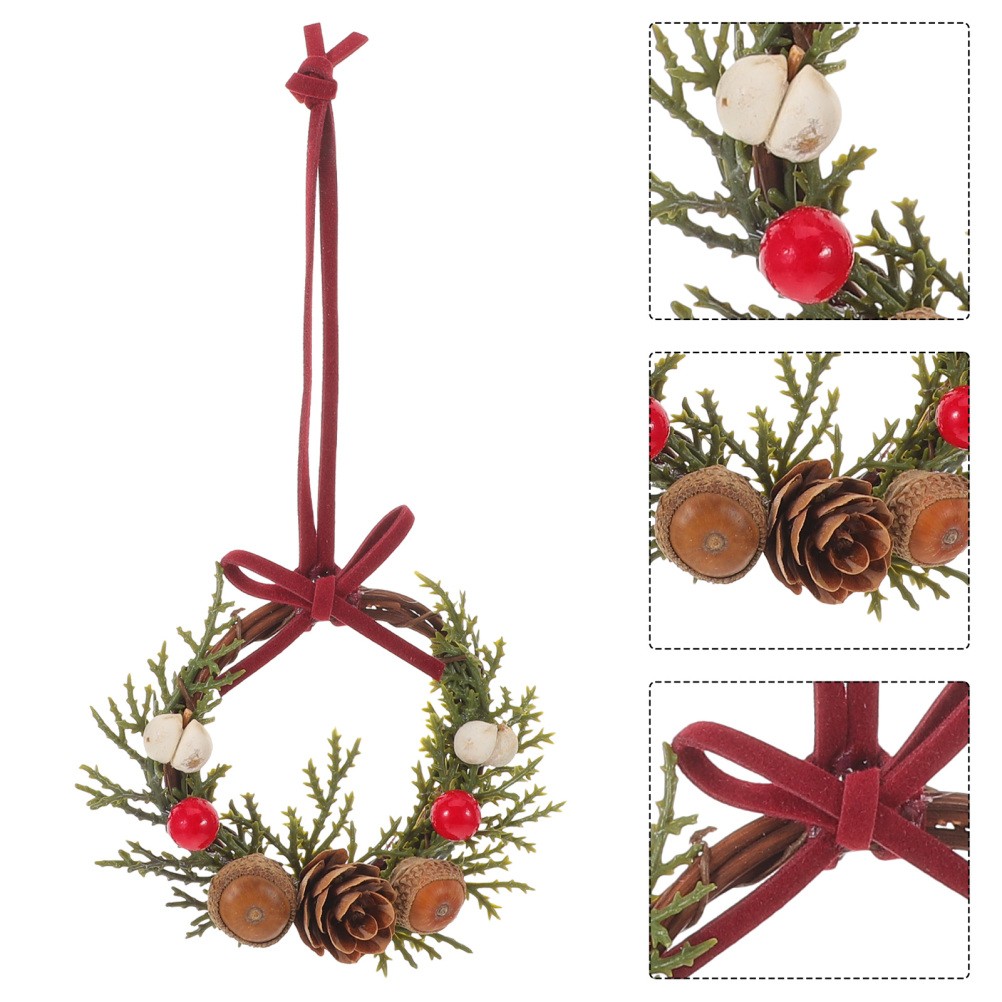 5 Pcs Farmhouse Front Door Decoration Christmas Mini Cabinet Wreaths
