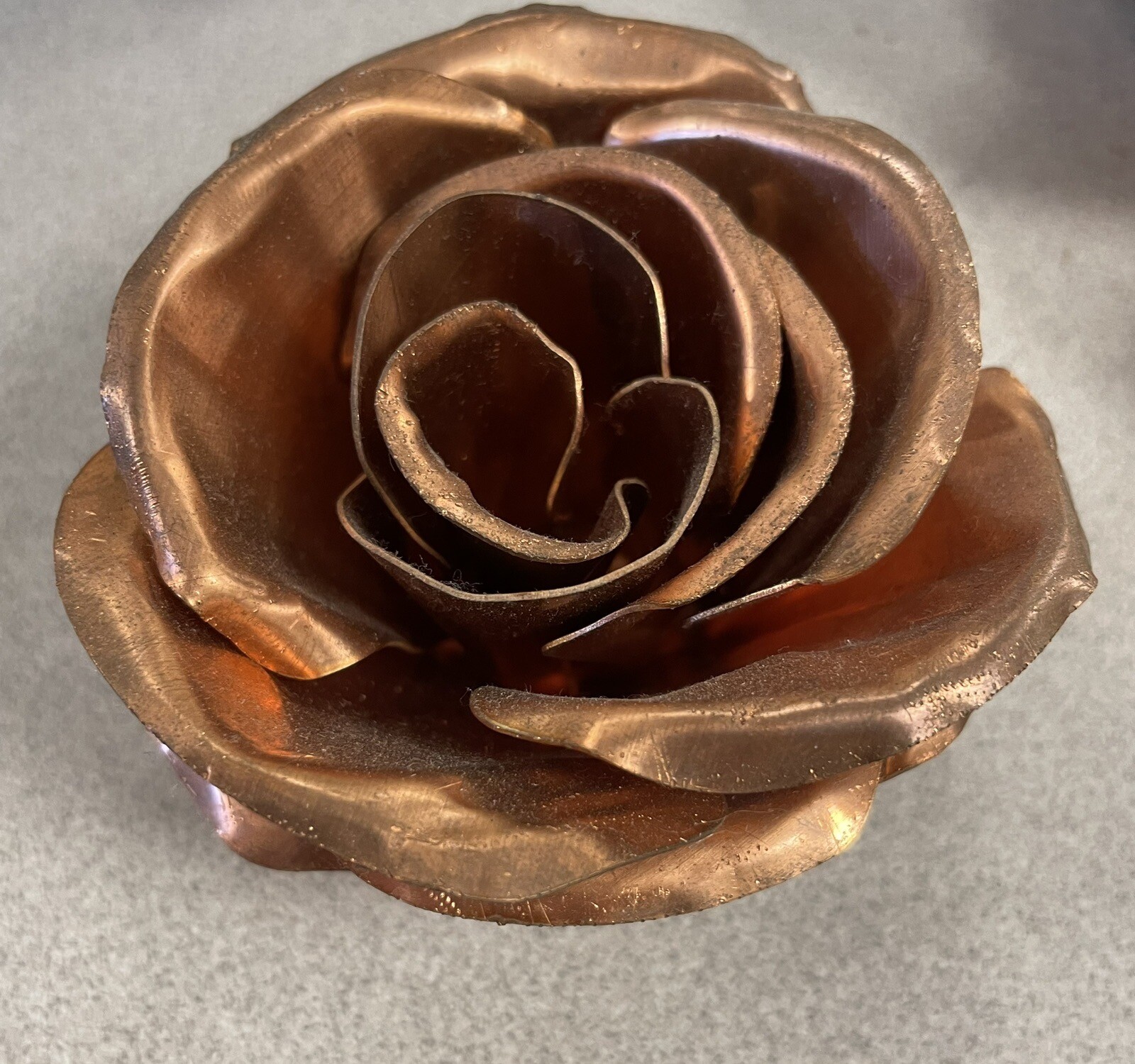 Copper Metal Rose Flowers, handcrafted, bent, and welded. $20/Rose.