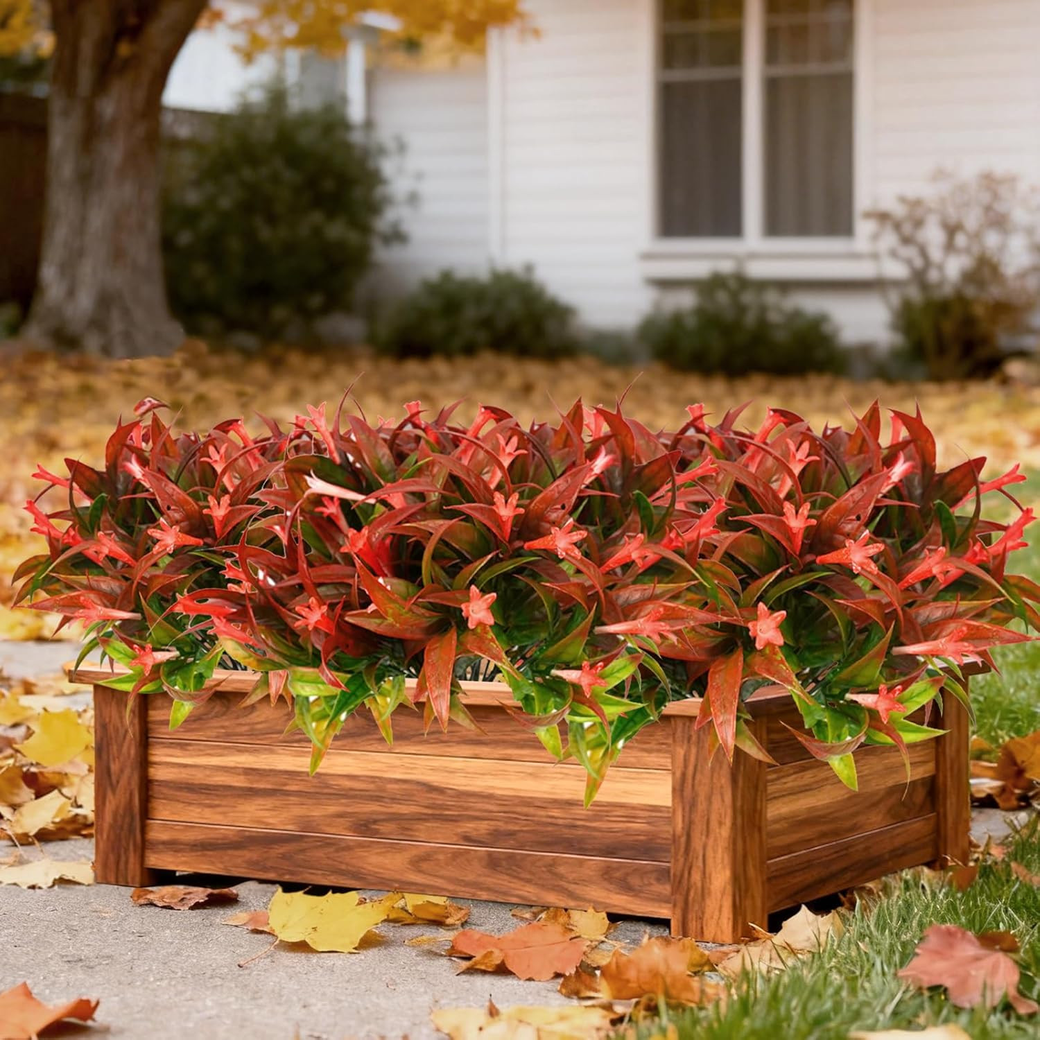 6Pcs Outdoor Artificial Plants UV Resistant Fake Flowers Plastic Plants Morning