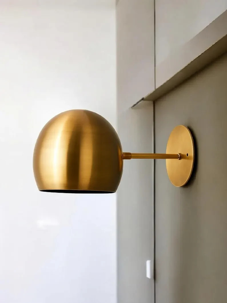 Mid-Century Italian Brass Wall Sconces: Handmade Bedroom Lighting