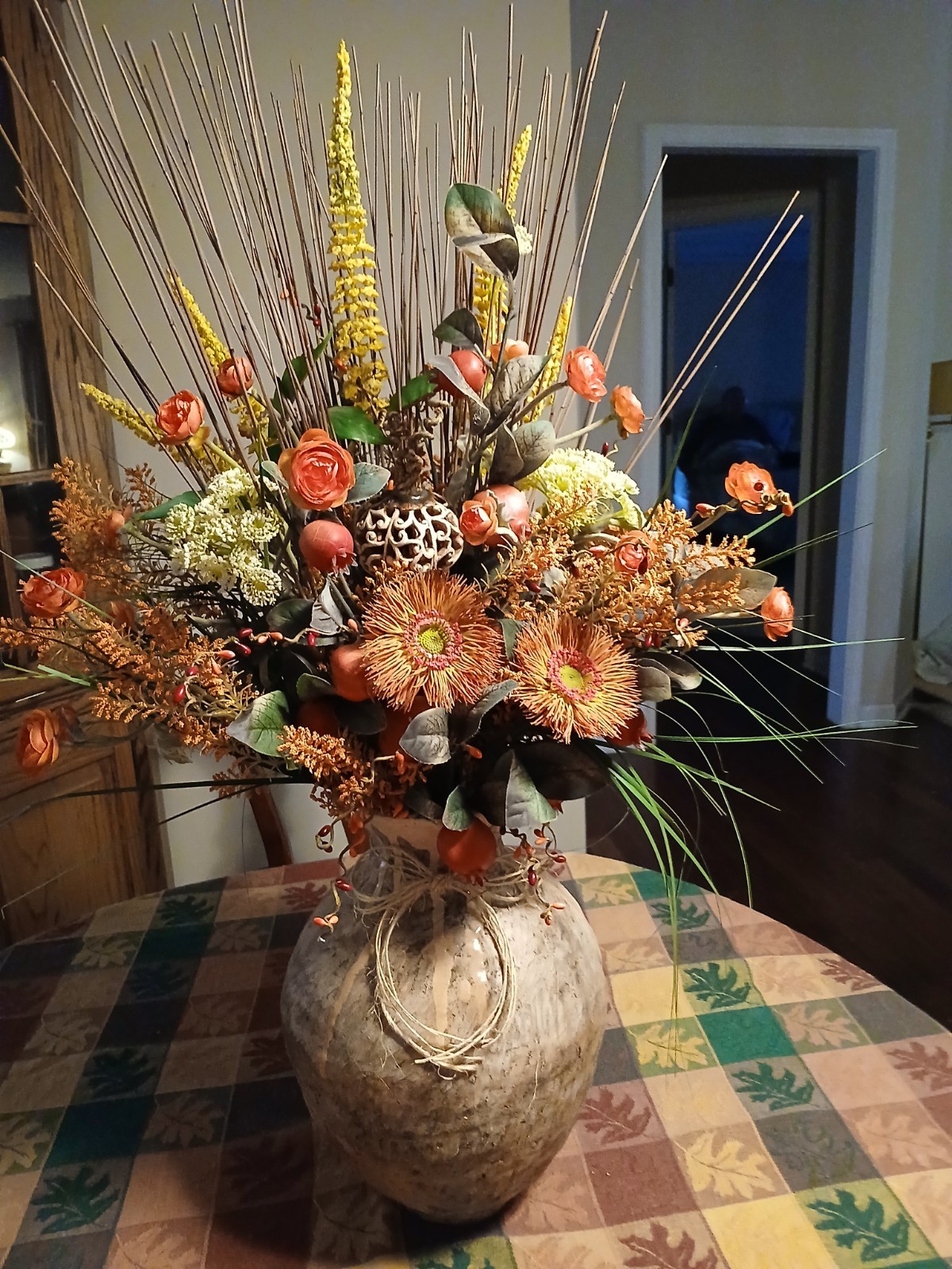Large Fall Holiday Centerpiece Floral Arrangement