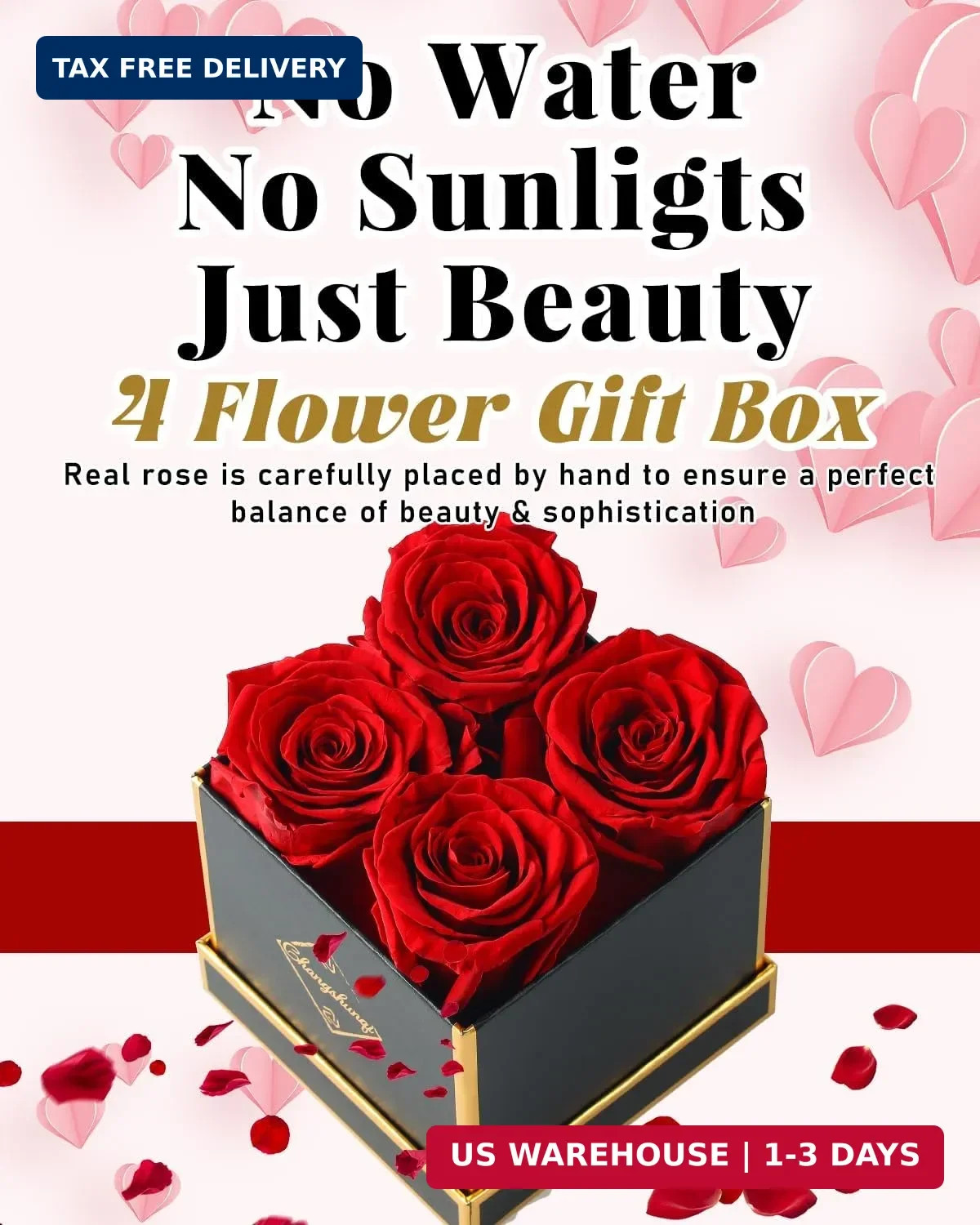 Changshunqi Forever Flowers, Preserved Roses in a Box, Eternal Rose Flowers for