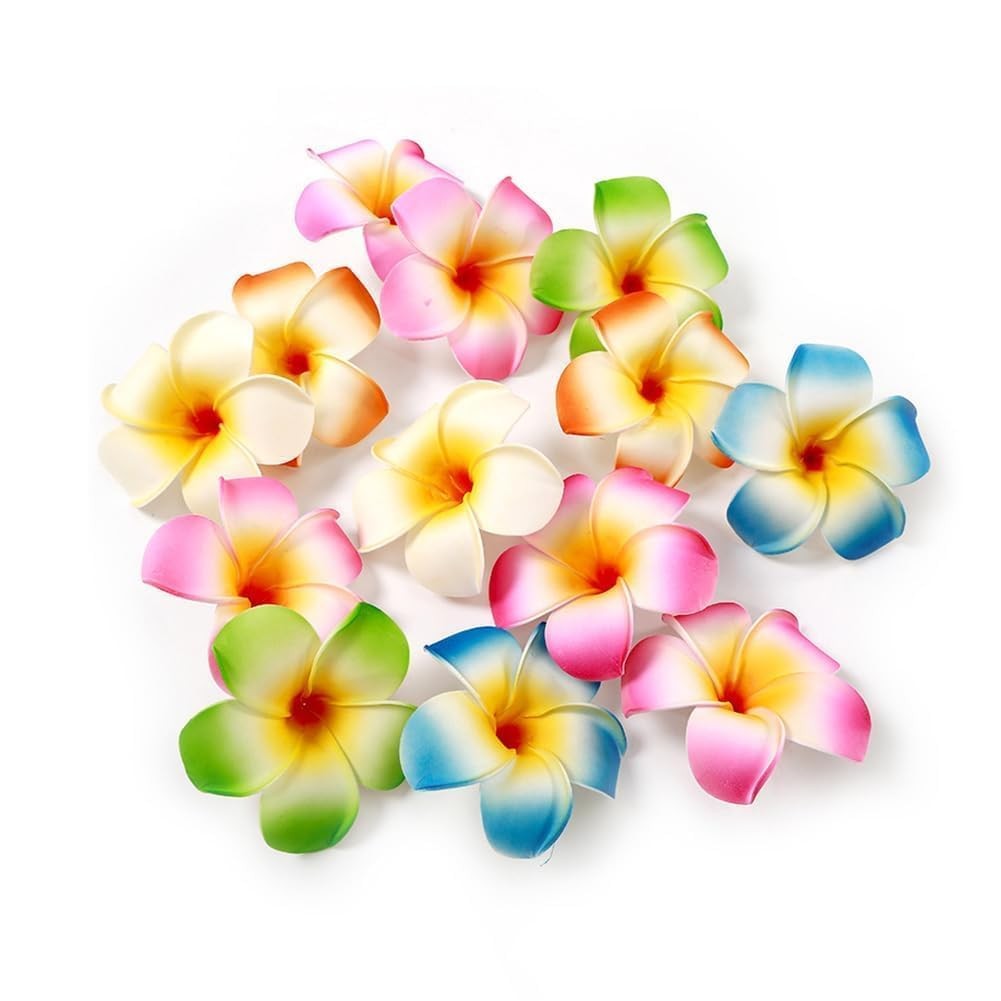 10Pcs Multicolor Hawaii Plumeria Flower Clips, Artificial Tropical Flower Hai…