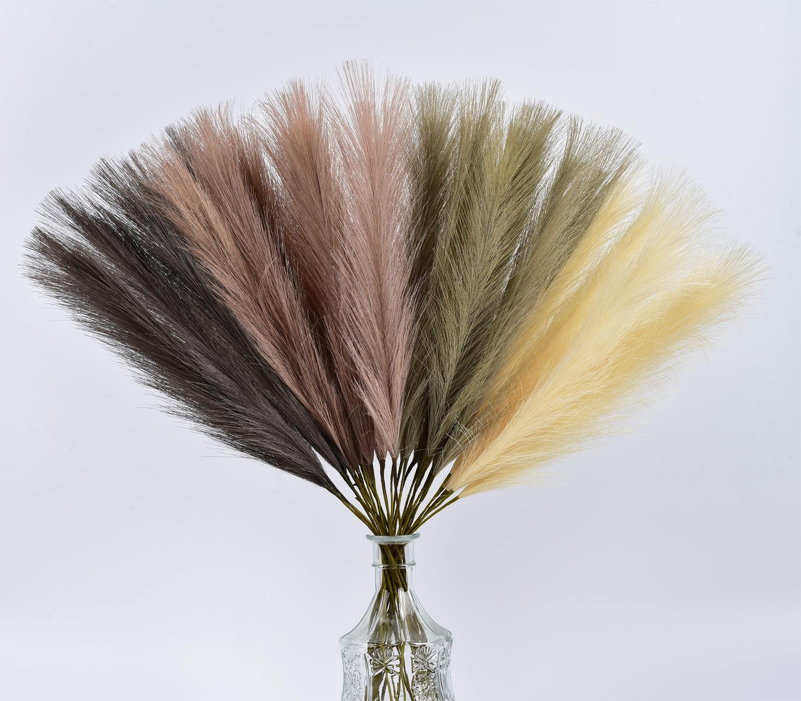 Beige Pampas Grass Decor Faux Bouquets Artificial Flower 23 Inch 16 PCS