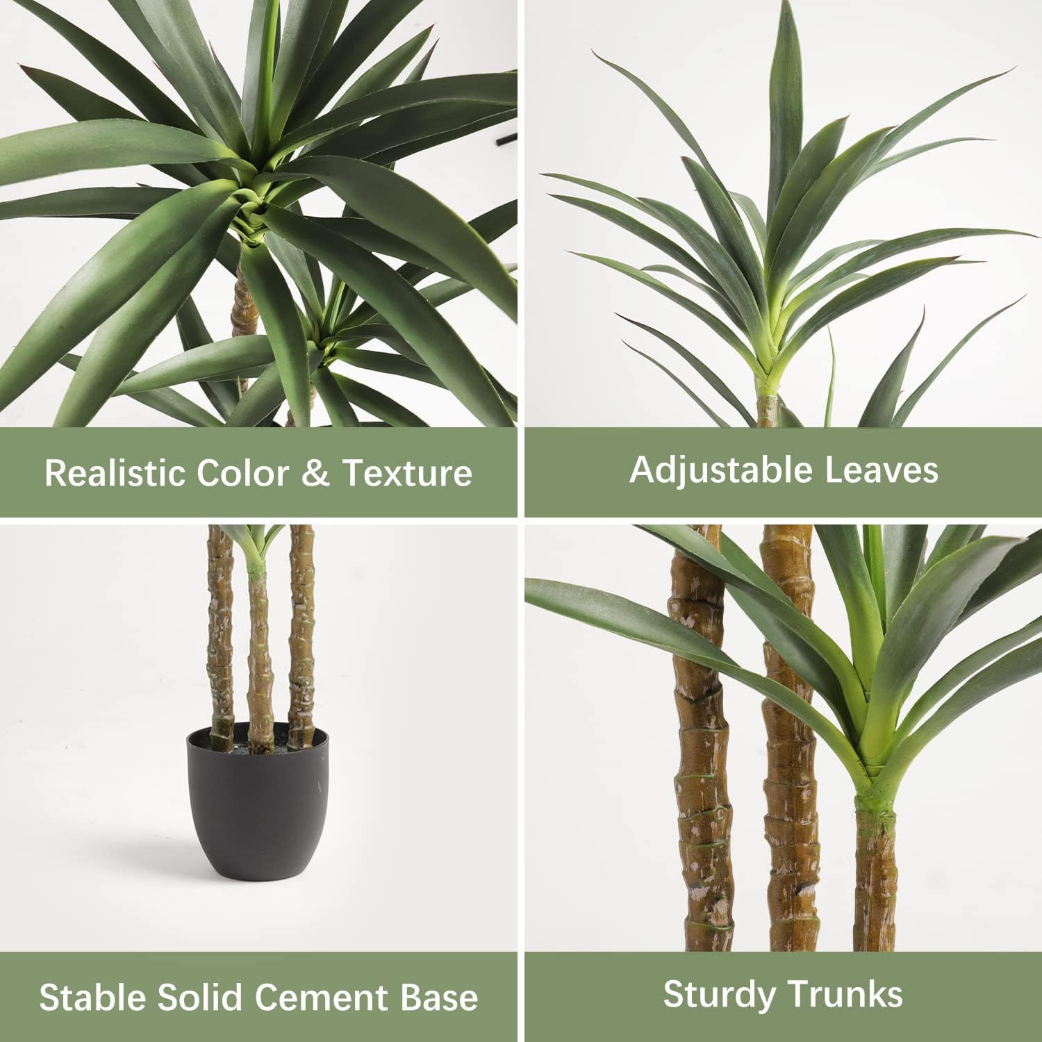 4.7Ft Faux Agave Tree 2-Pack for Indoor/Outdoor Home Decor & Gifts