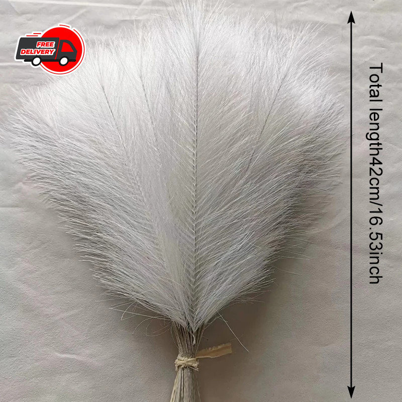 Fluffy Artificial Pampas Grass Bouquet Boho Fake Plant for Wedding Home Decor