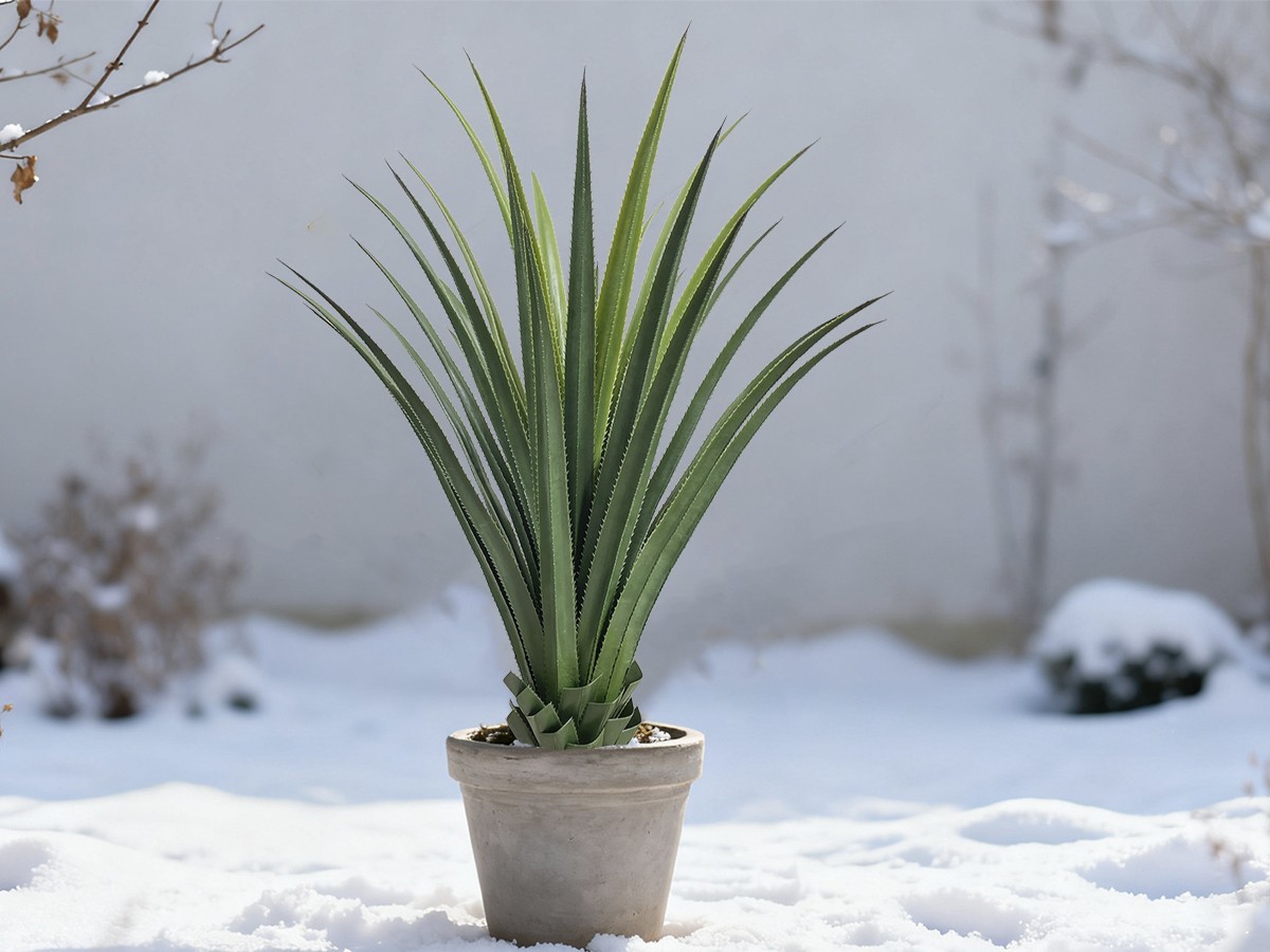 120 cm Giant Artificial Agave Stake 2 Plants Fake Greenery for Garden Patio Home