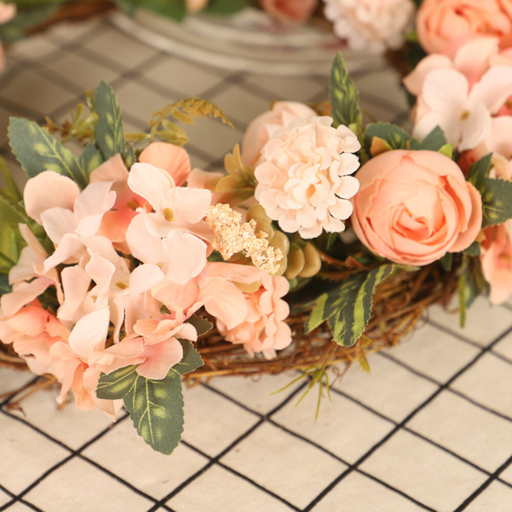 Home Decoration Door Spring Summer Garden Wreath 40cm 16″ Artificial Rose Wreath