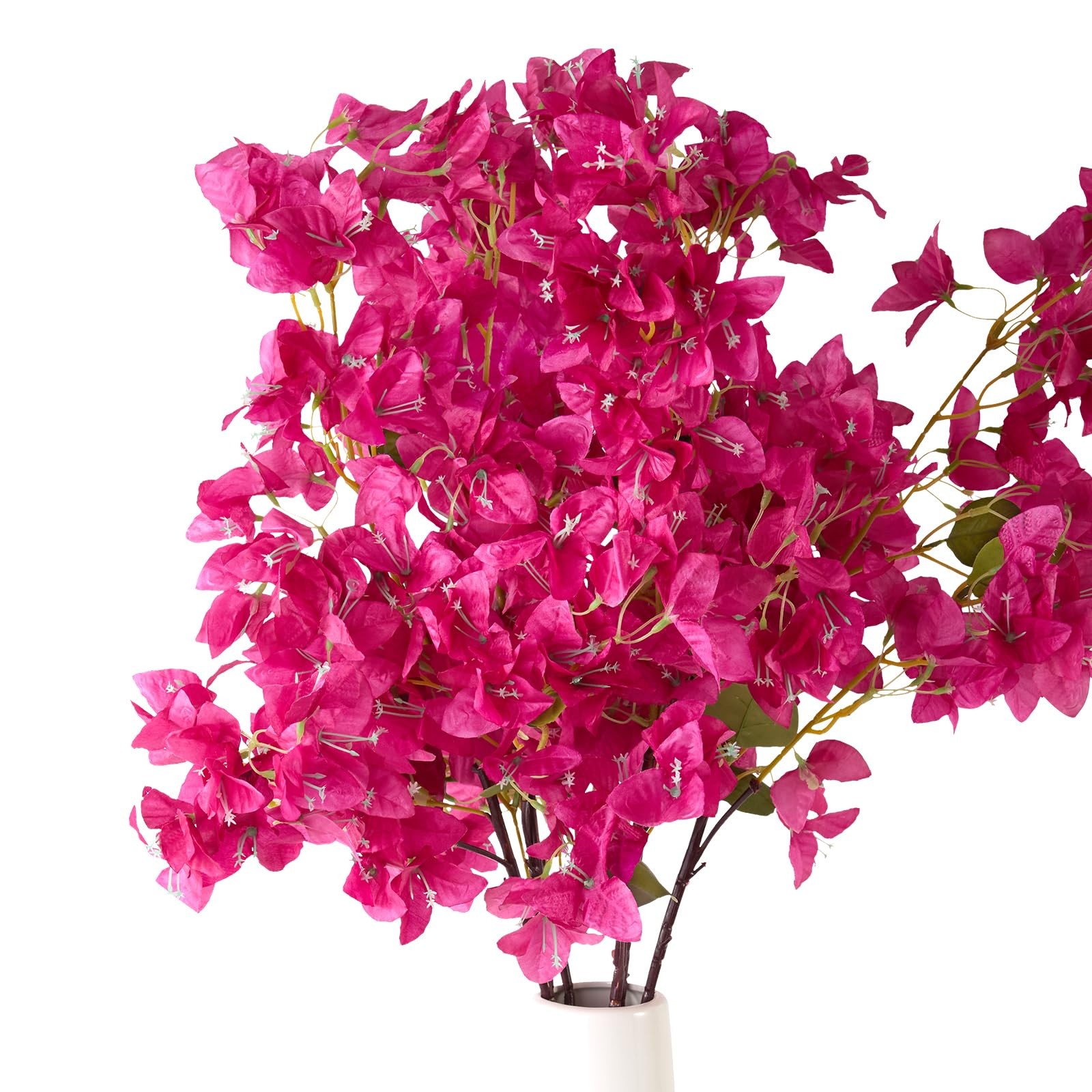 8Pcs 38 Inch Silk Bougainvillea Artificial Flowers Faux Vines 48 Branches Fuchsi