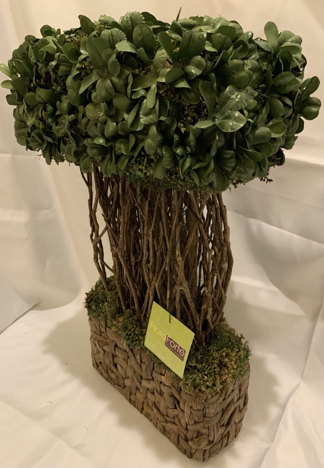 Tall Faux/Natural Topiary Arrangement in Woven Basket