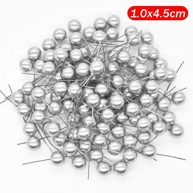 500/50Pcs Mini Artificial Red Berries DIY Floral Wreath Ornament Fake Berry Cher