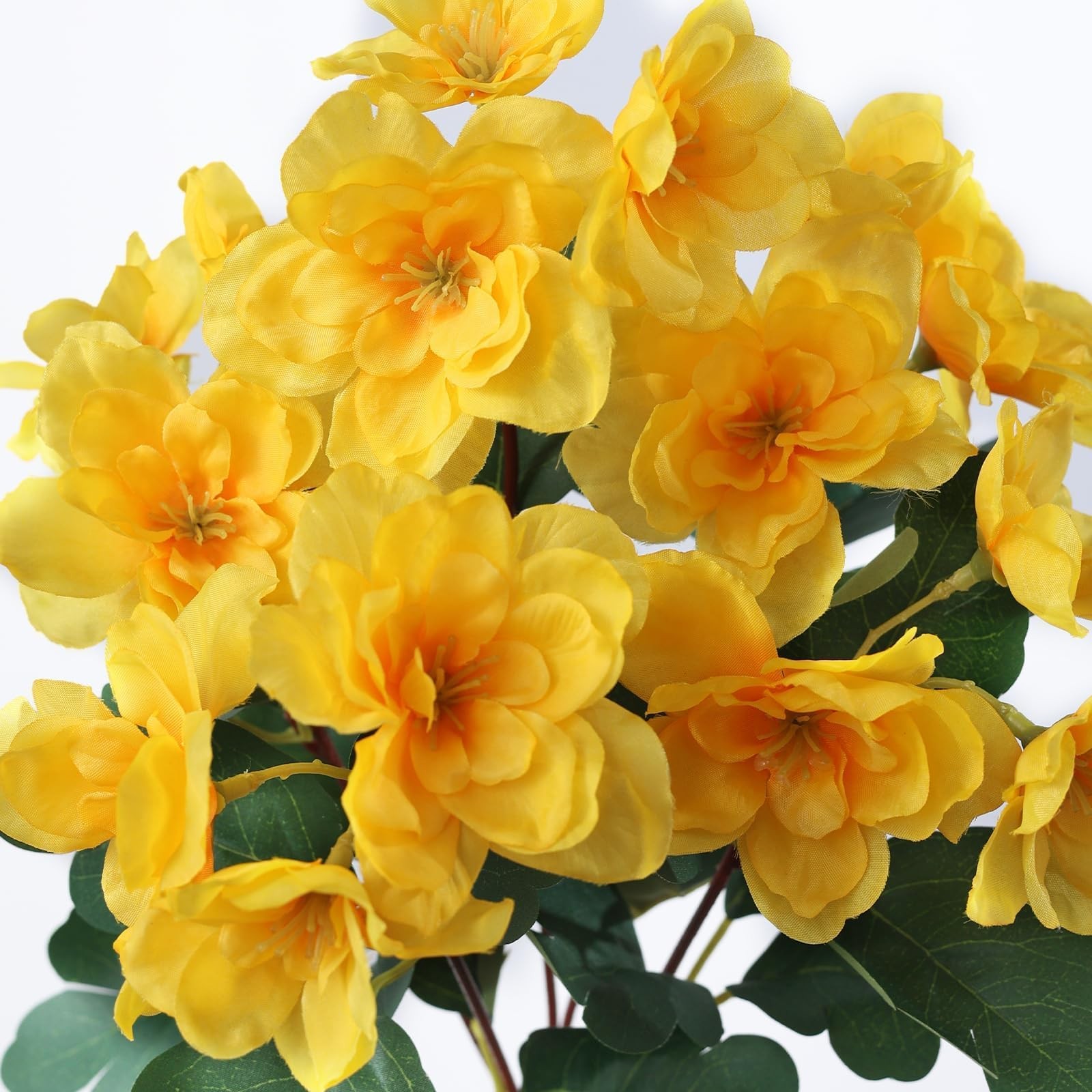8 Bundles Artificial Flowers for Front Door, Fake Silk Azalea Bouquet Silk Fl…
