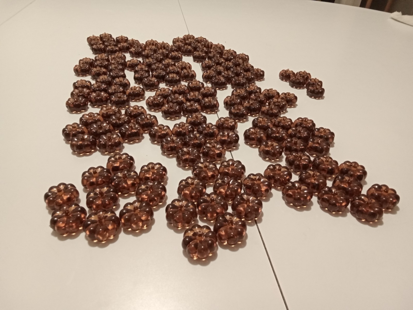 MINI PUMPKINS Orange Faux Glass Acrylic Table Scatter Filler 165 pieces