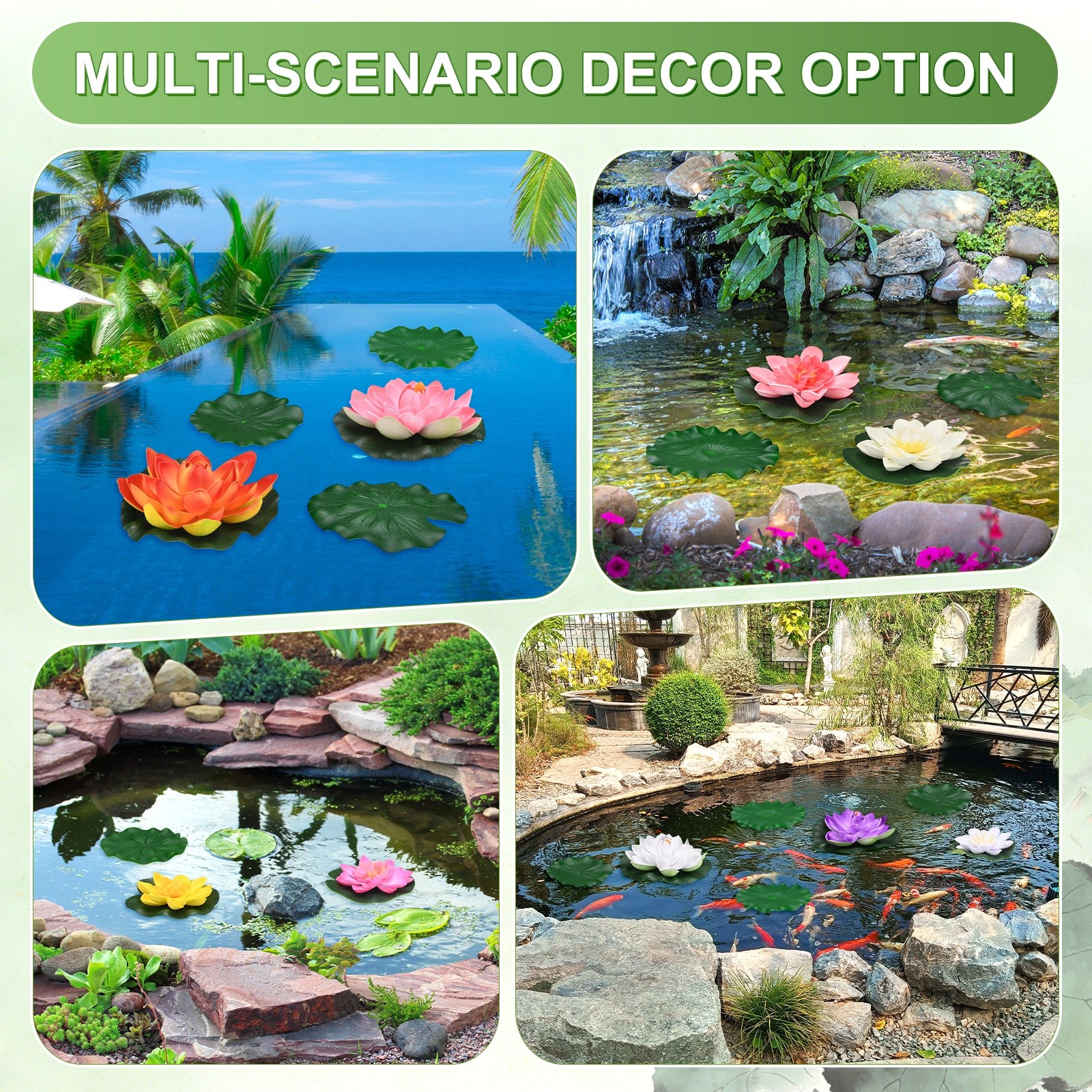 1-Set Artificial Foam Lotus Flower with Water Lily Pad, 4″ [Light Pink]
