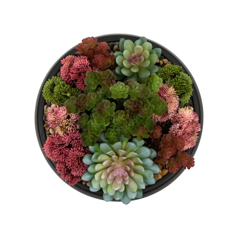 Faux Succulent Bowl Lifelike Plants No Care Decorative Home Office Decor New