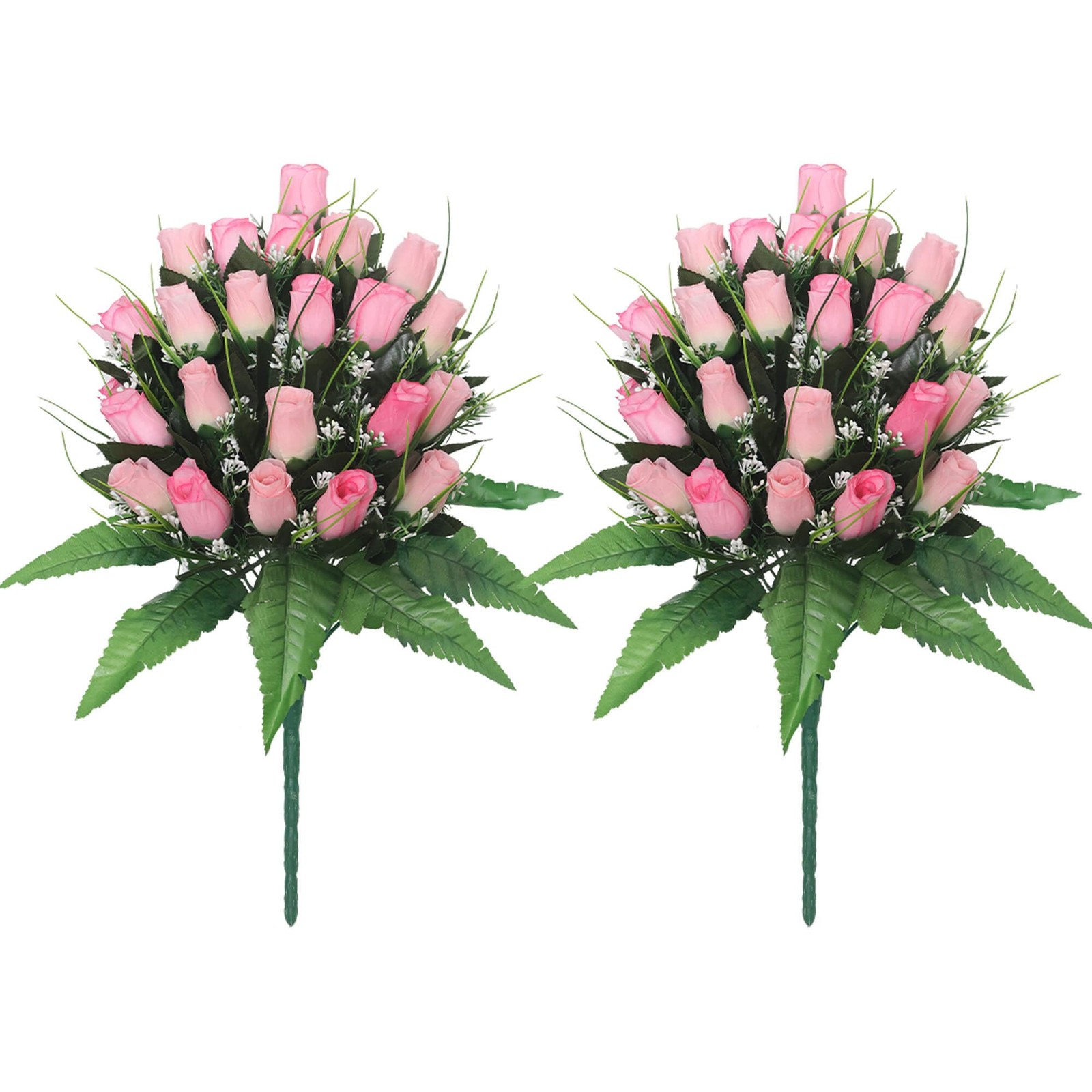 Artificial Cemetery Flowers – 2 Pack Silk Floral Displays for Headstone Decor…