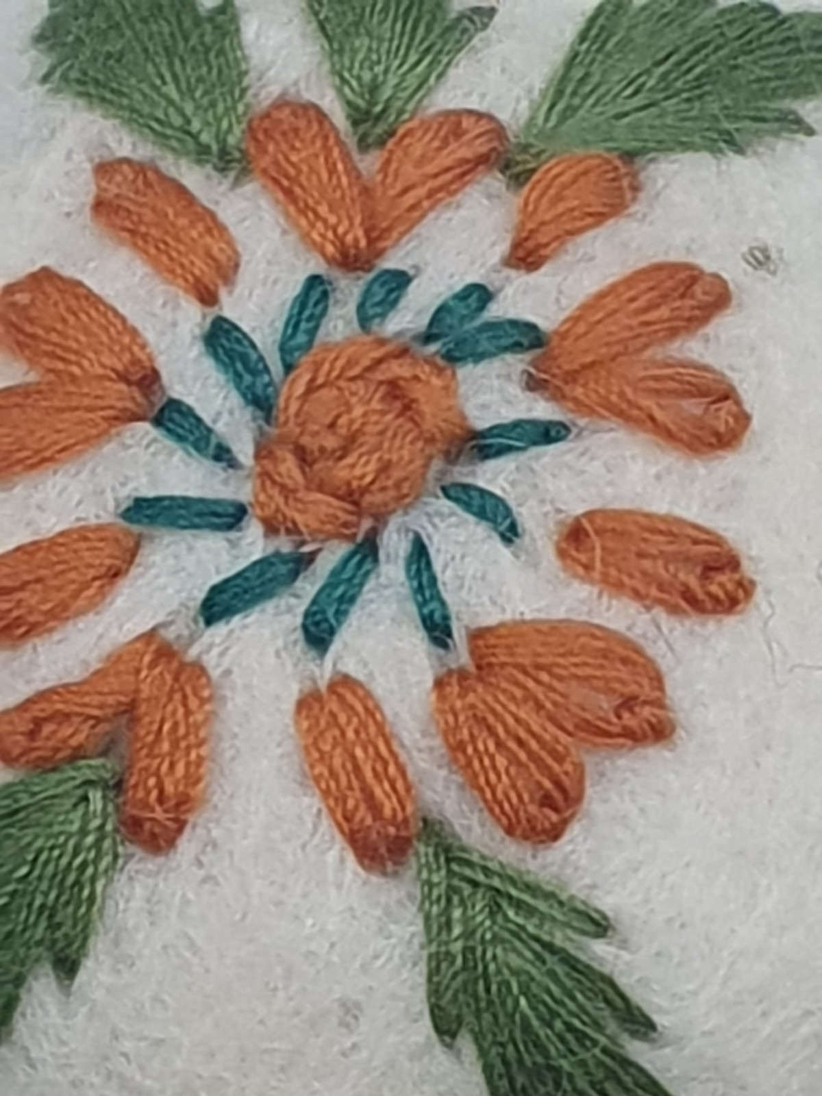 6 Cottage Core Farmhouse Chic Boiled Wool Eggs Embroidered Flowers Basket Decor