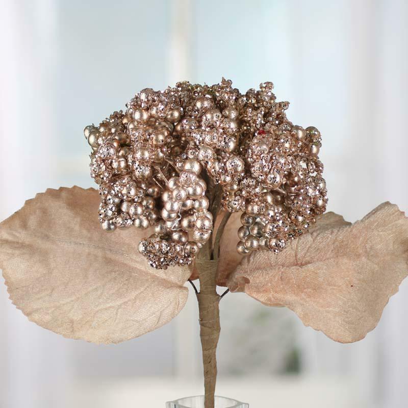 Platinum Sequined Berry Cluster Embellishing Pick