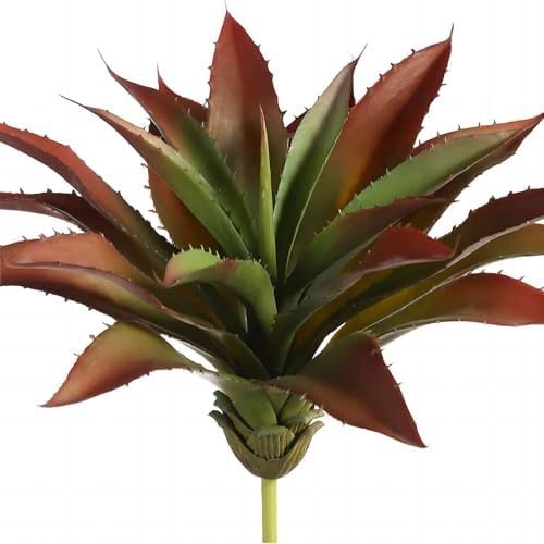 JUSTOYOU Large Artificial Succulents Aloe Plants Real Touch Fake Large, Red