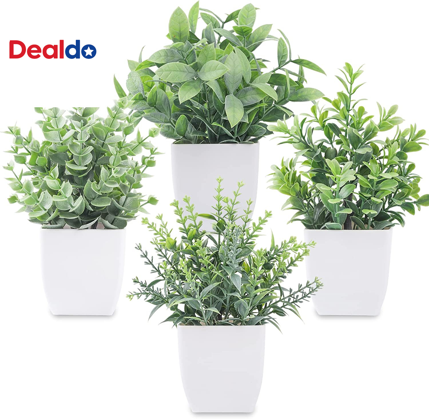 4 Pack Fake Plants Mini Artificial Greenery Potted Plants for Home Decor Indoor
