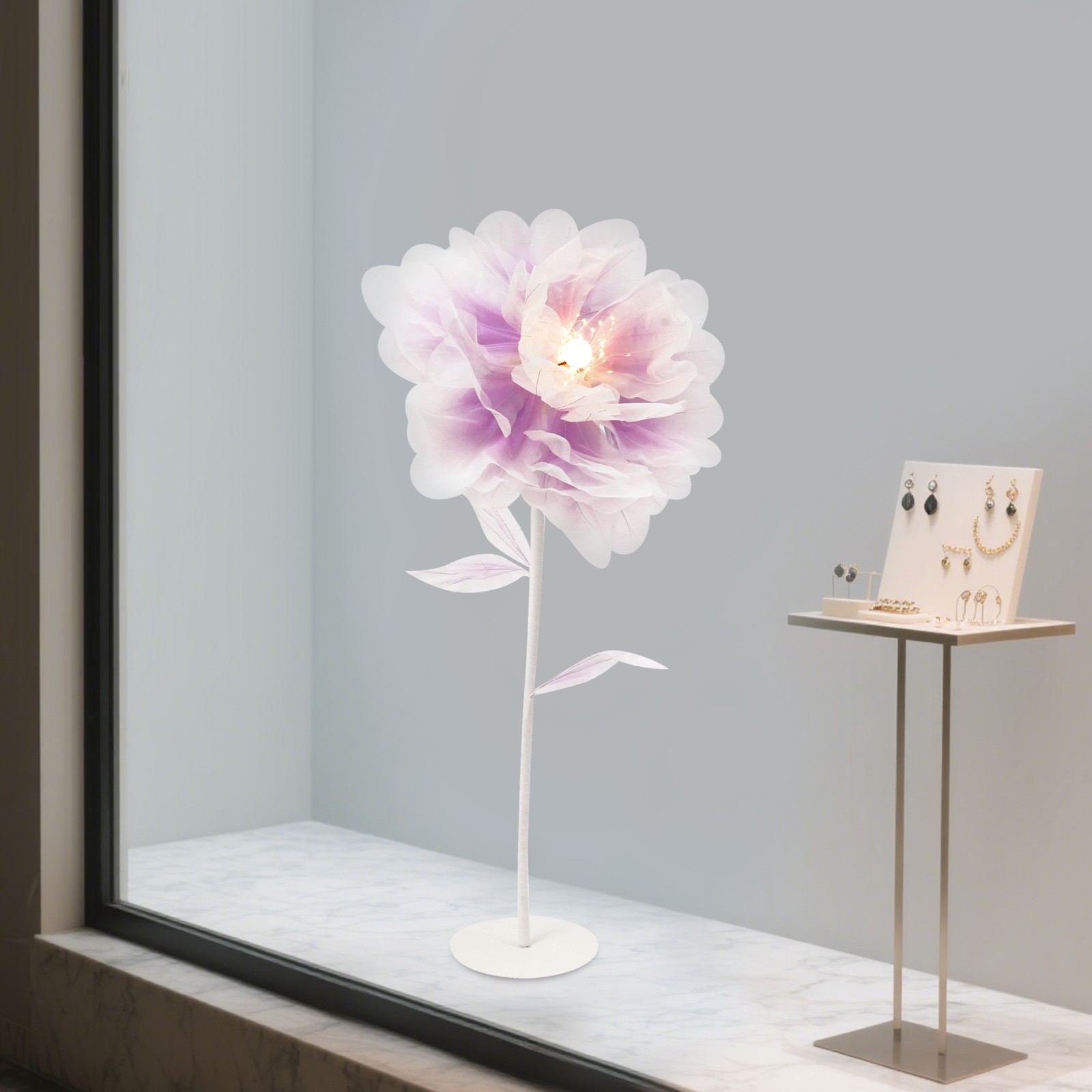 Flower Decoration with Light Auto-Open Artificial Flower Floral Decor for Party