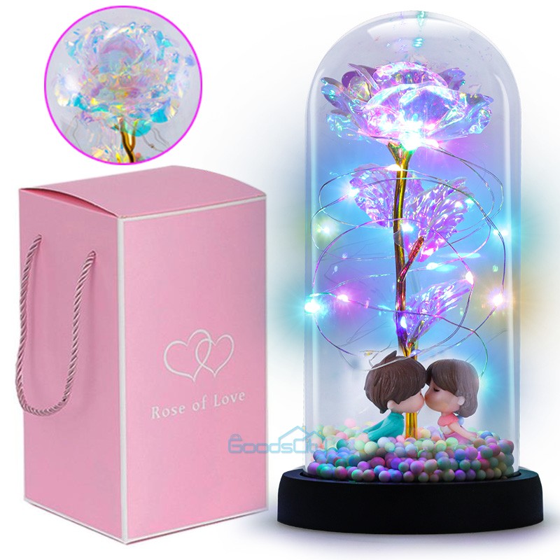 Rose Flower In Glass Gift For Women Wife Her Girlfriend Birthday Valentines Gift
