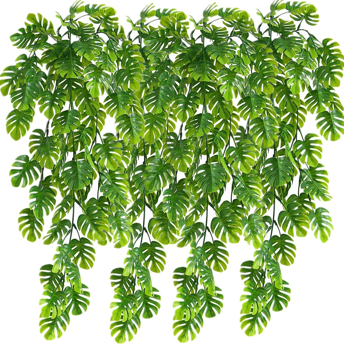 LOVENIMEN Artificial Hanging Vines 4 Pack Fake Monstera Leafs Vine Ivy Jungle…