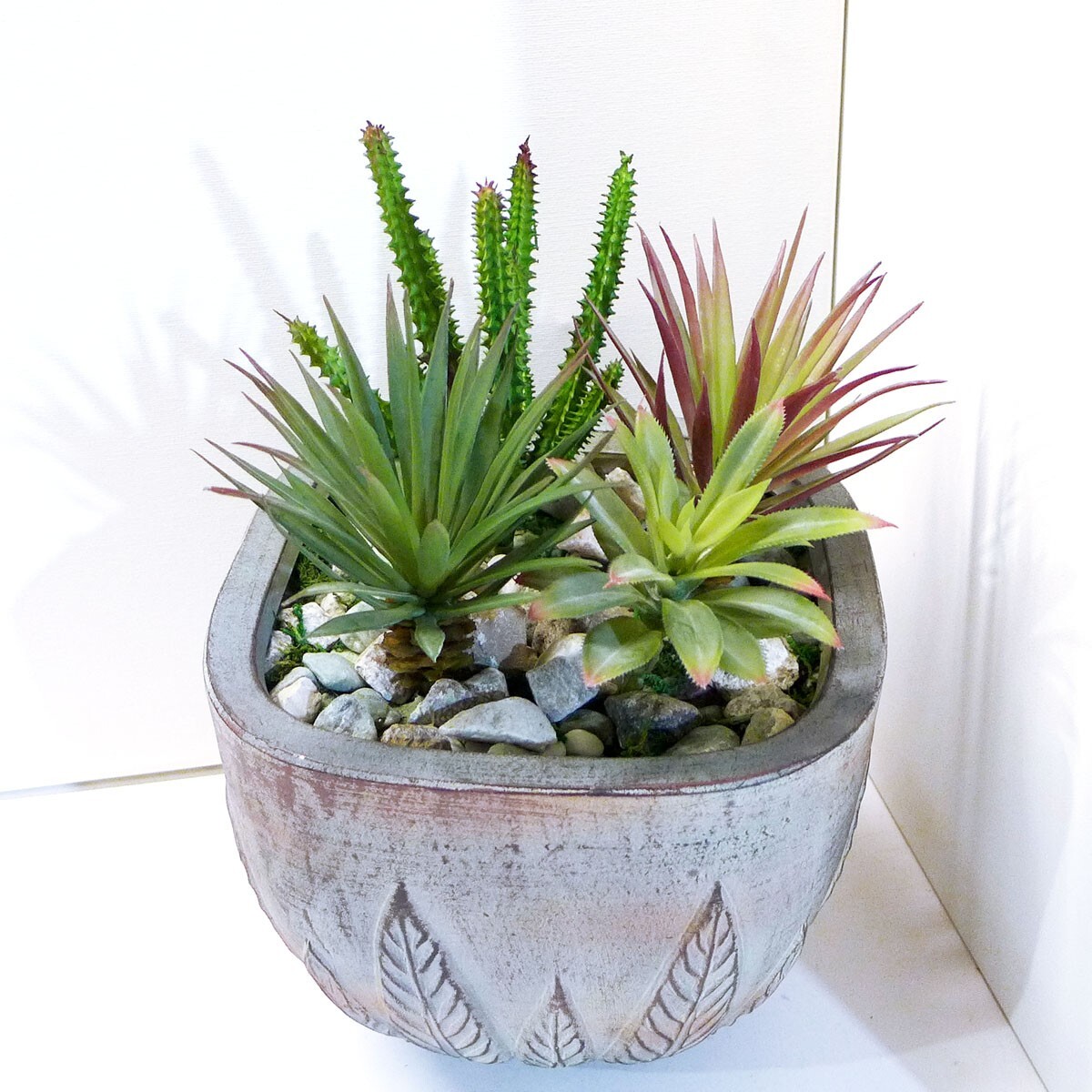 4 Pcs Artificial Plastic Plants Cactus Agaves Succulents (#128) Home Decoration