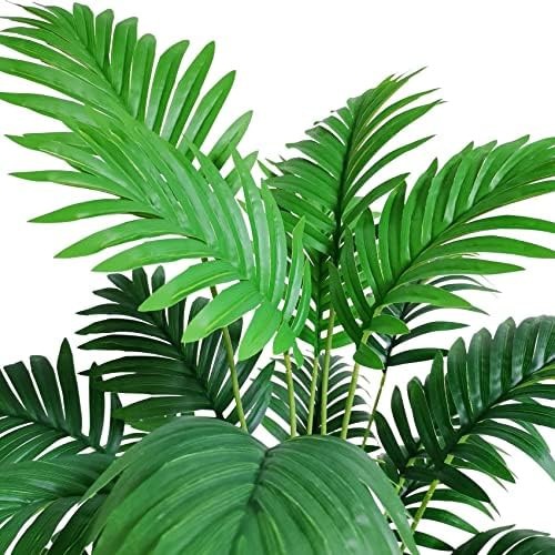 SAJANDAS Set of 2 Artificial Areca Palm Plants in Pots, 31 Inch Fake Tropical…