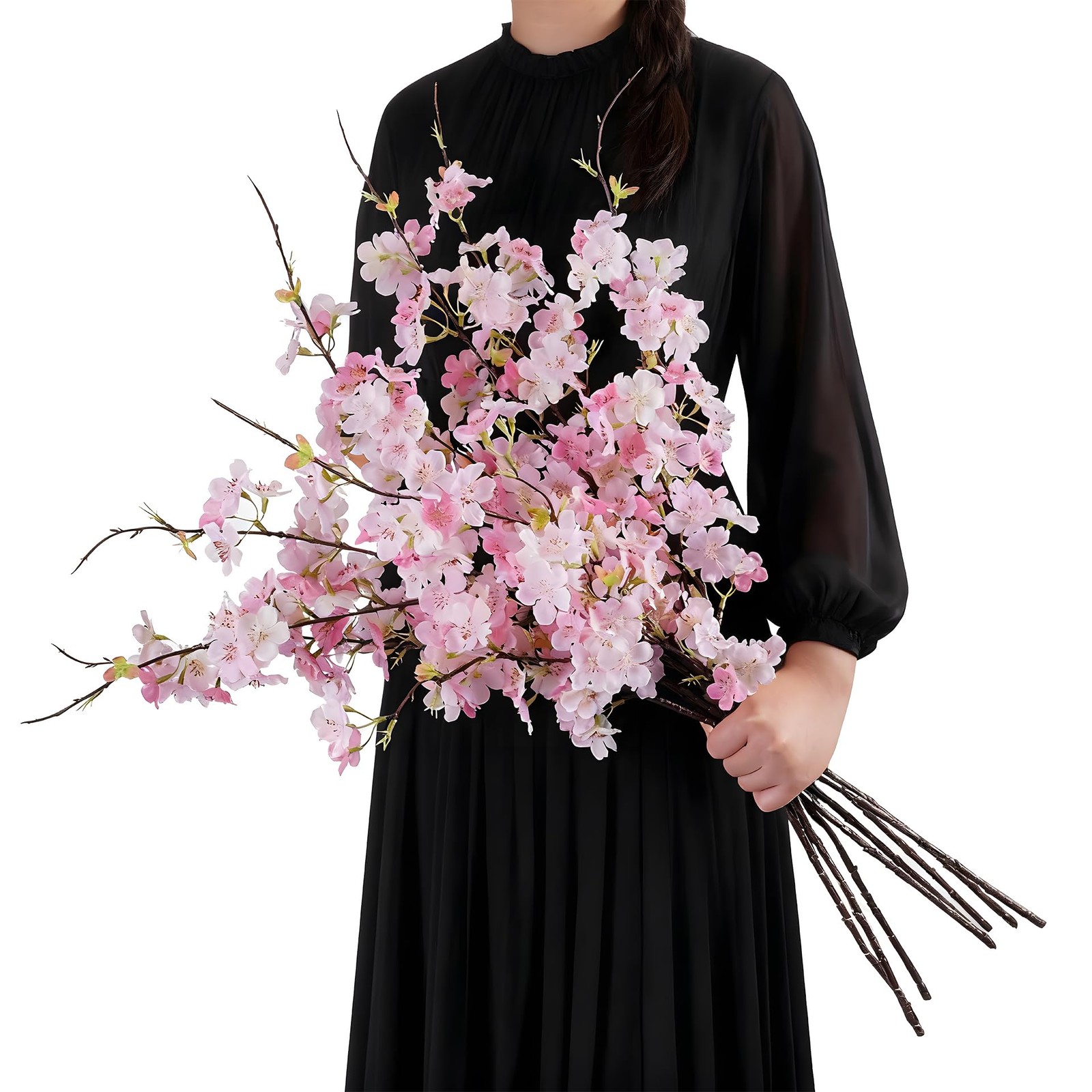Artificial Cherry Blossom Branches 27.6In Silk Cherry Blossom Branches Long S…