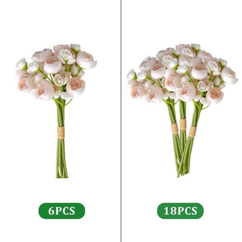 18Pcs Artificial Ranunculus Faux Silk Flowers Arrangement Wedding Filler Bouquet