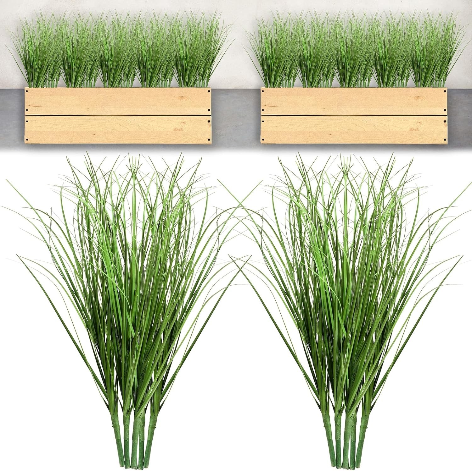 10 PCS Artificial Plants Onion Grass, Faux Shrubs Wheat Grass Greenery Stems Oni