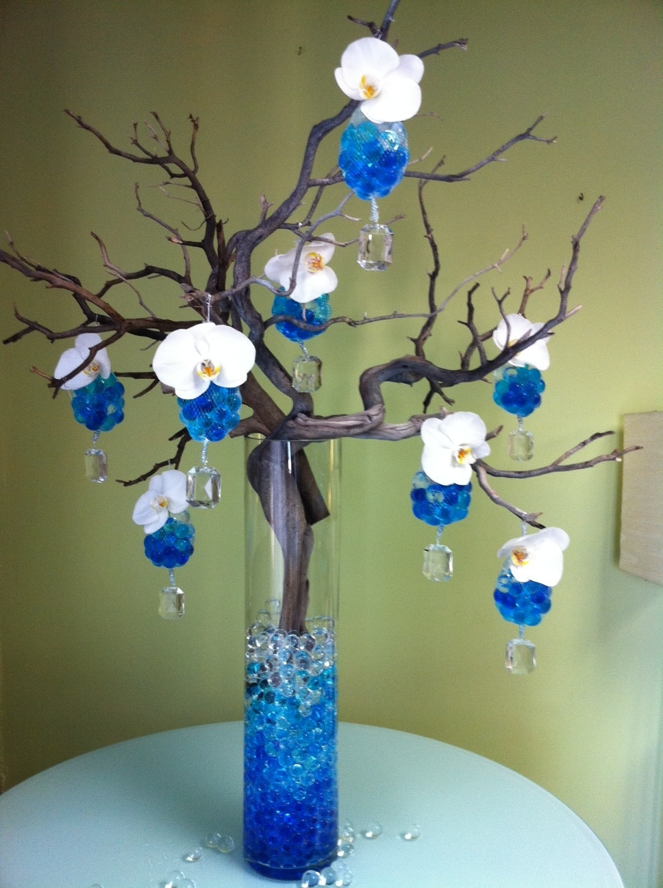 Blue gel beads store water for flowers vase filler centerpiece wedding decor