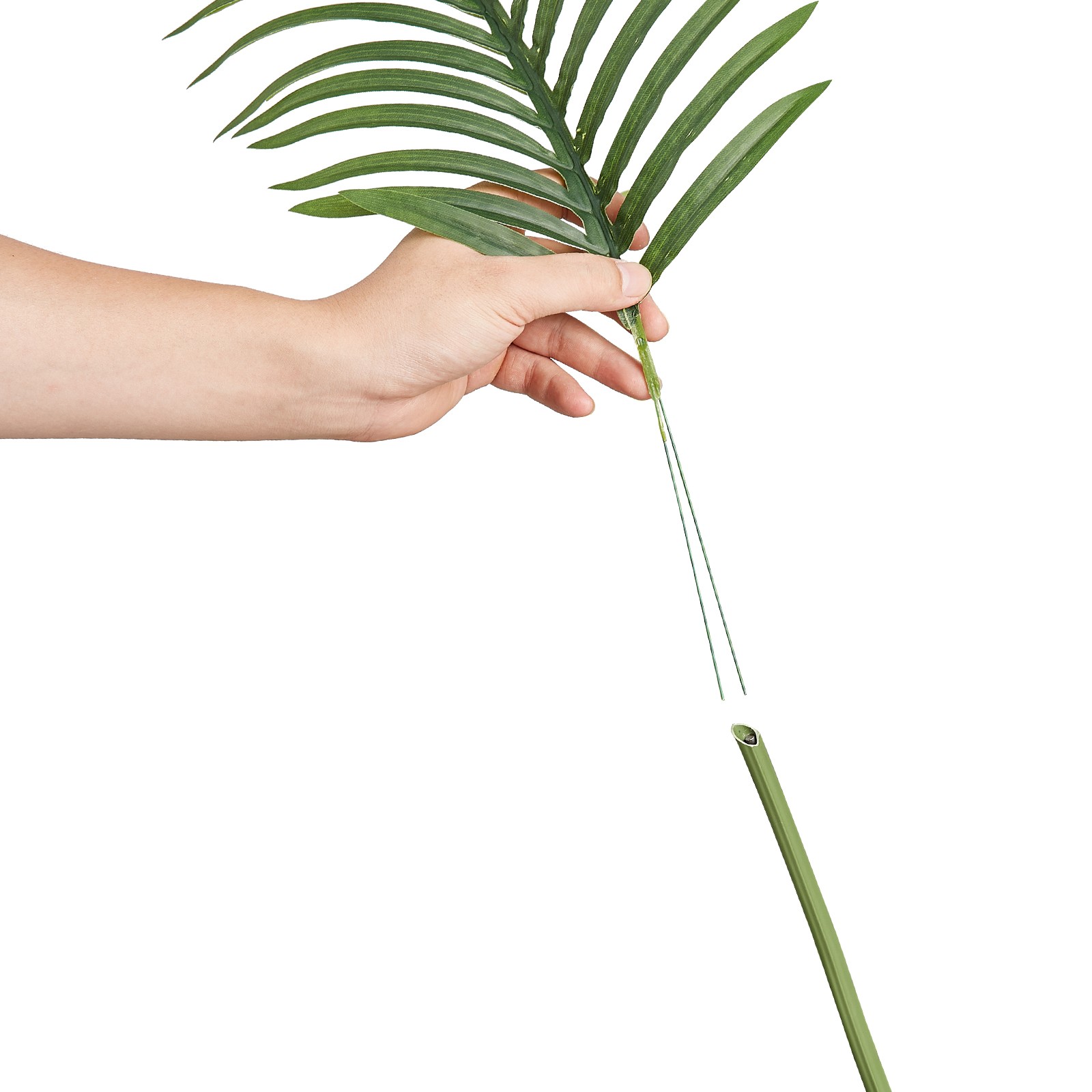 VEVOR Artificial Golden Cane Palm Tree 6.5ft Faux Silk Plant in Pot Home Decor