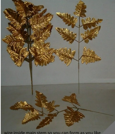 FREE SHIPPING , 144 Stems of Gold Silk Leather Leaf Fern For Floral Arranging