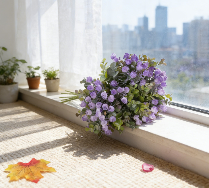 38cm European Style Artificial Flower with Small Round Berries for Shelf