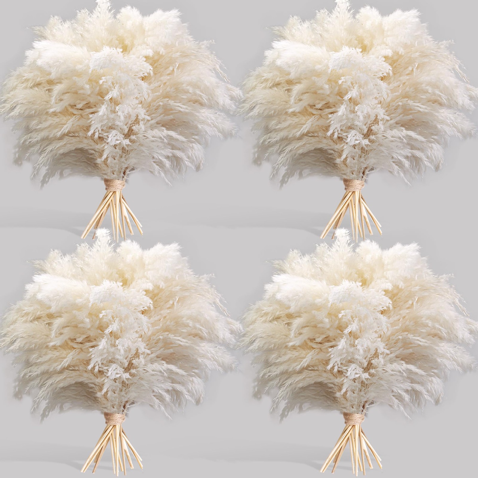 40PCS White Pampas Grass for Home Decor – Elegant Boho Decor – Premium Qualit…