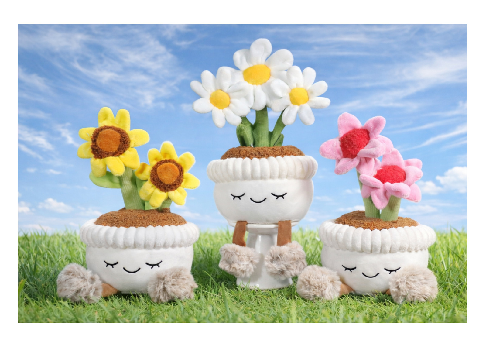 Plush Plant Decor, Soft Faux Houseplant, Cute Stuffed Plant for Home & Office, C