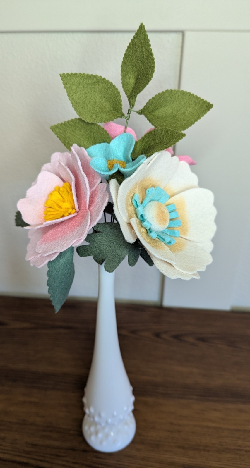 Beautiful Hand Cut Wool Blend Felt Flower Bouquet Gift Wrapped/Great Gift Idea!