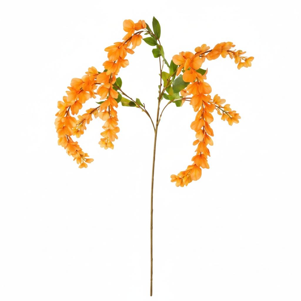 Orange Wisteria Stem 43 Inch Artificial Hanging Flowers Tangerine Silk Wisteria