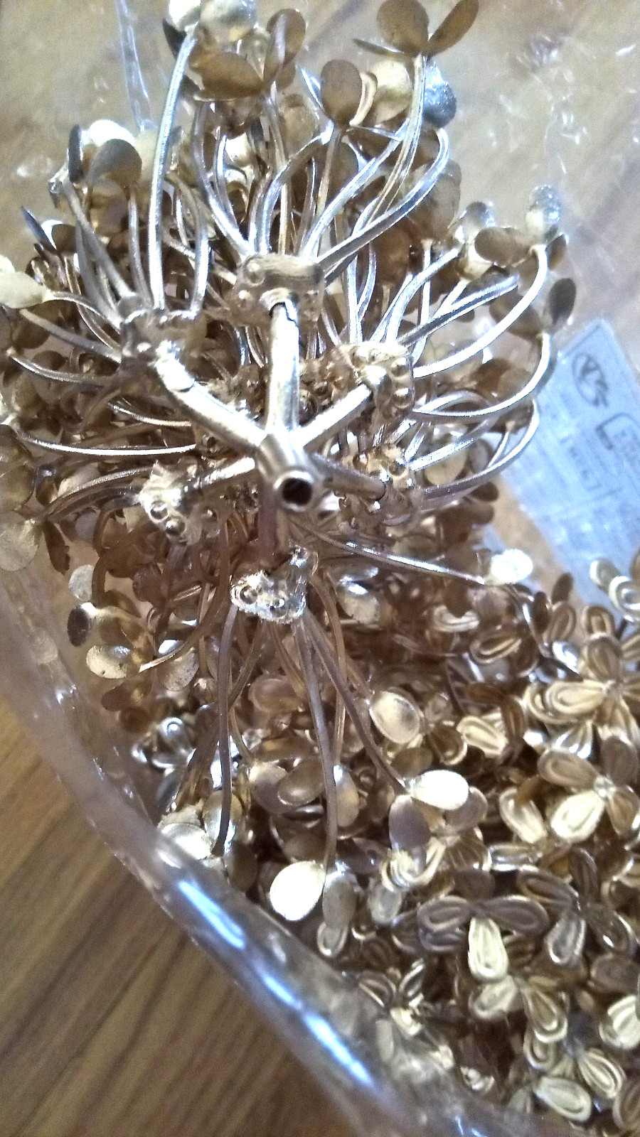 10 Pcs Artificial Gold Flower Hydrangea Party, Wedding, Holidays Christmas Decor