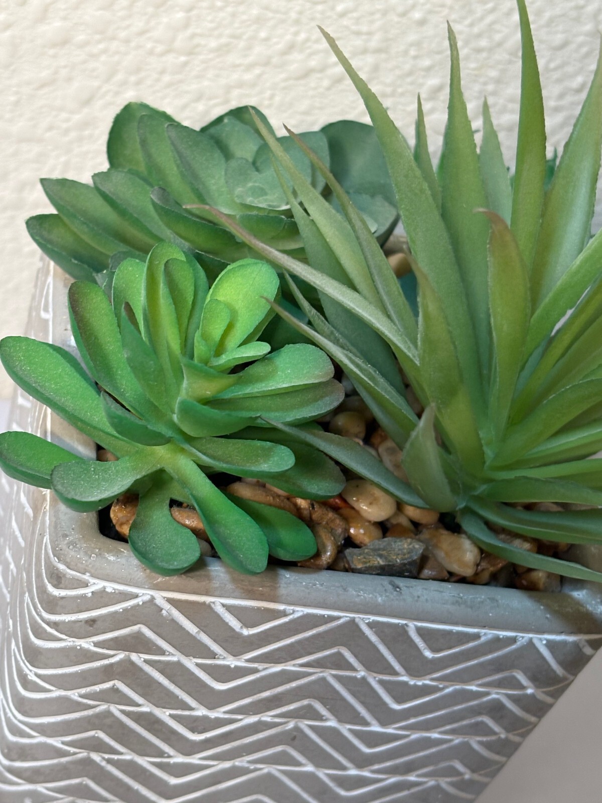 4.25″ Sq Footed Ceramic Pot Artificial Succulents