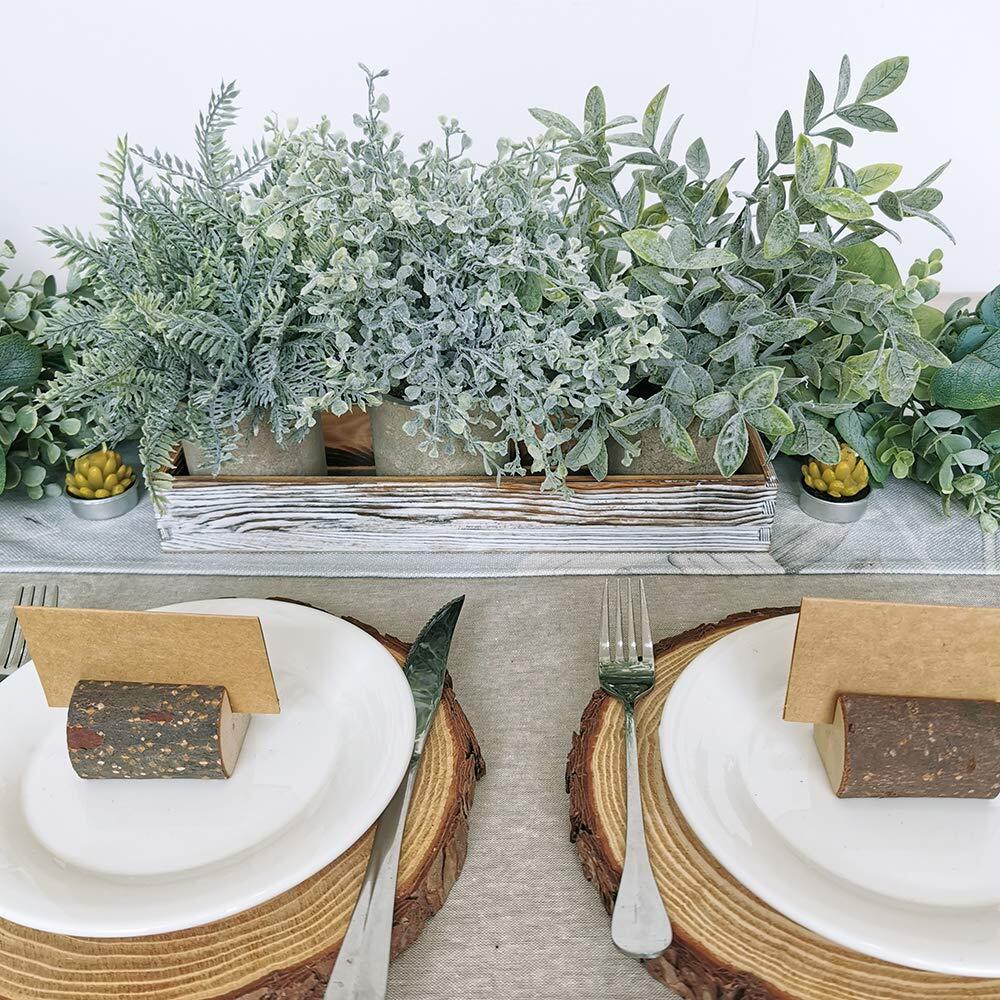 3 Pack Potted Plants Artificial Eucalyptus Boxwood Fern Greenery In Pots With Wo