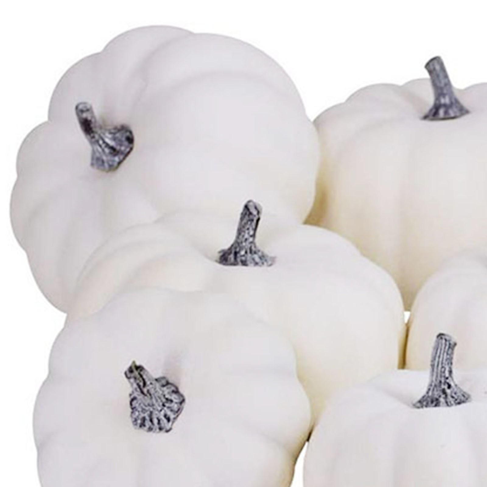 ↑12Pcs White Artificial Pumpkins Assorted Bulk Table Decor Lifelike For All