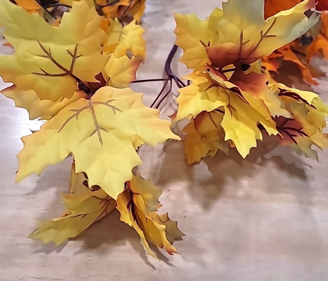 3 Pieces Artificial Yellow/Orange/Red Fall Maple Leaf-Stems-Autumn-Thanksgiving